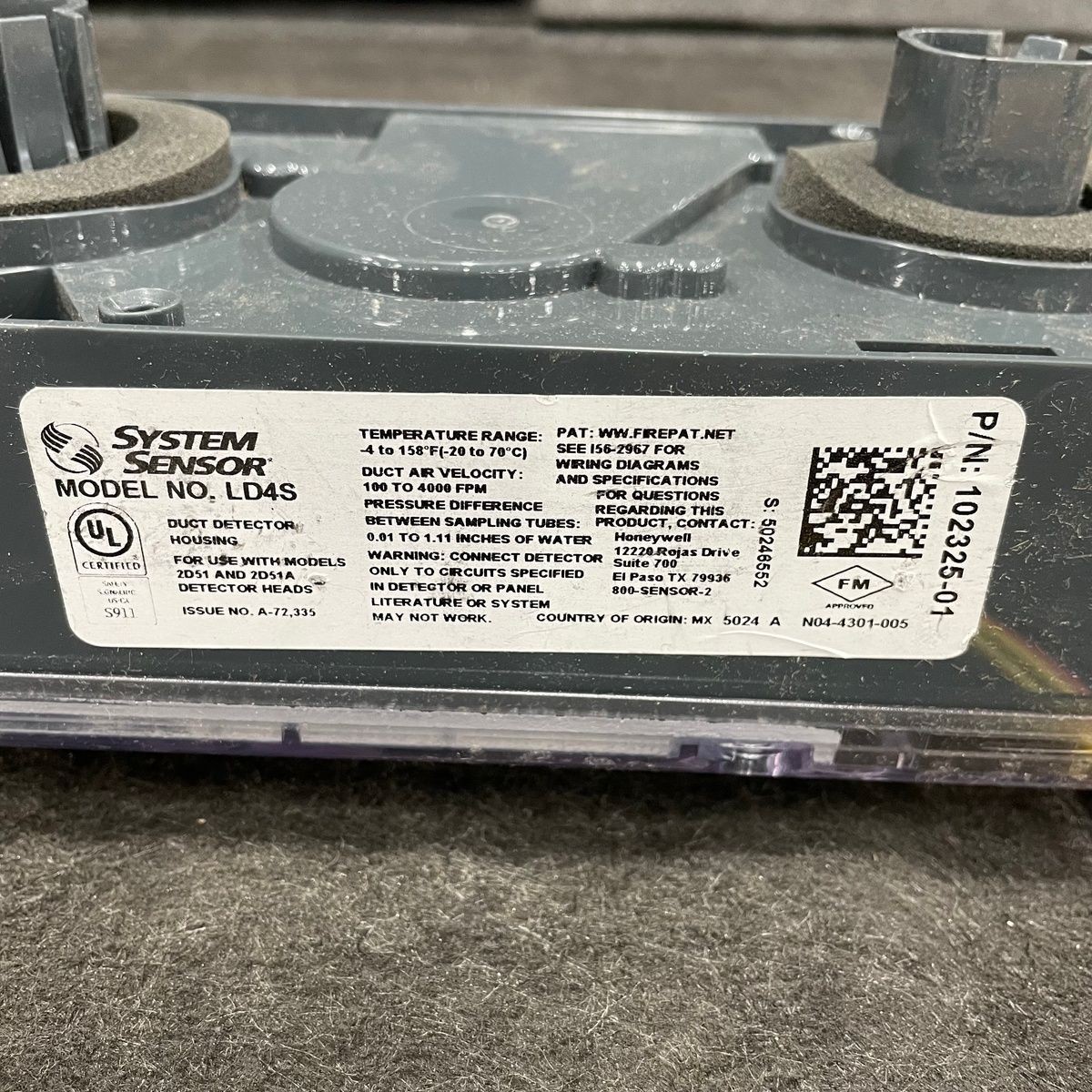 SYSTEM SENSOR LD4S, 4-Wire Photoelectric Sensor Component, 24 VAC,102325-01