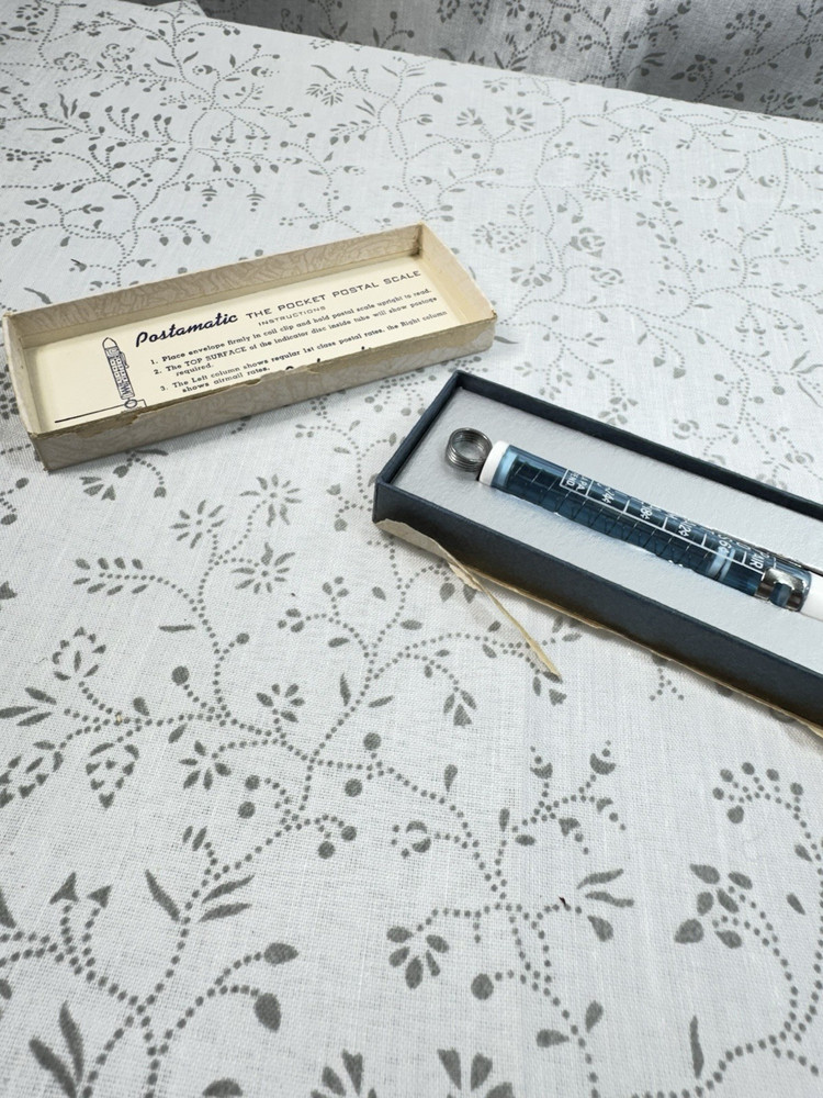 Vintage 1950s Postamatic Pocket Postal Scale With Box