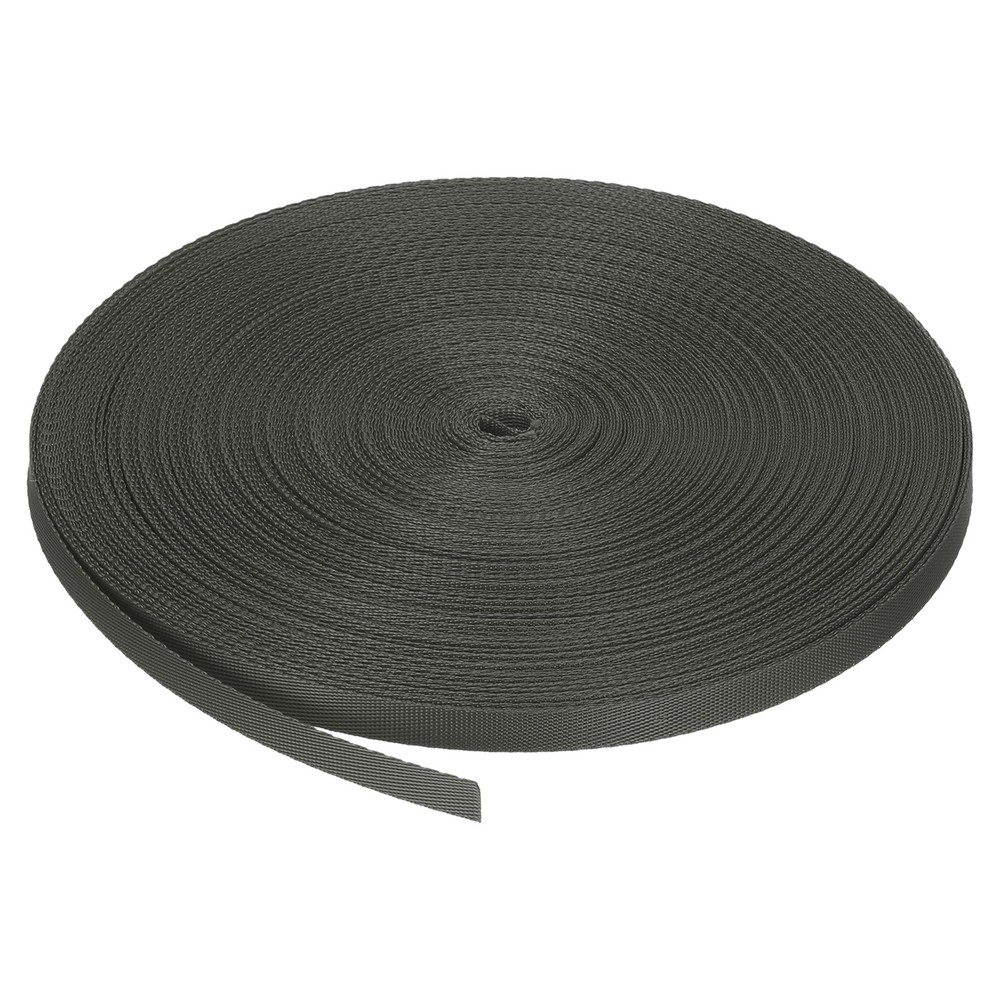 Flat Nylon Webbing Strap 3/8 Inch 50 Yards Ink Black for Backpack