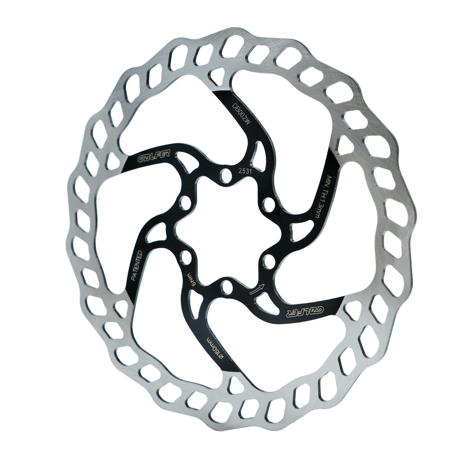 DB002W Brake Disc 6 Bolt 160mm 1.8mm Mtn Bike Galfer  SRAM Shimano Mag TRP Hayes