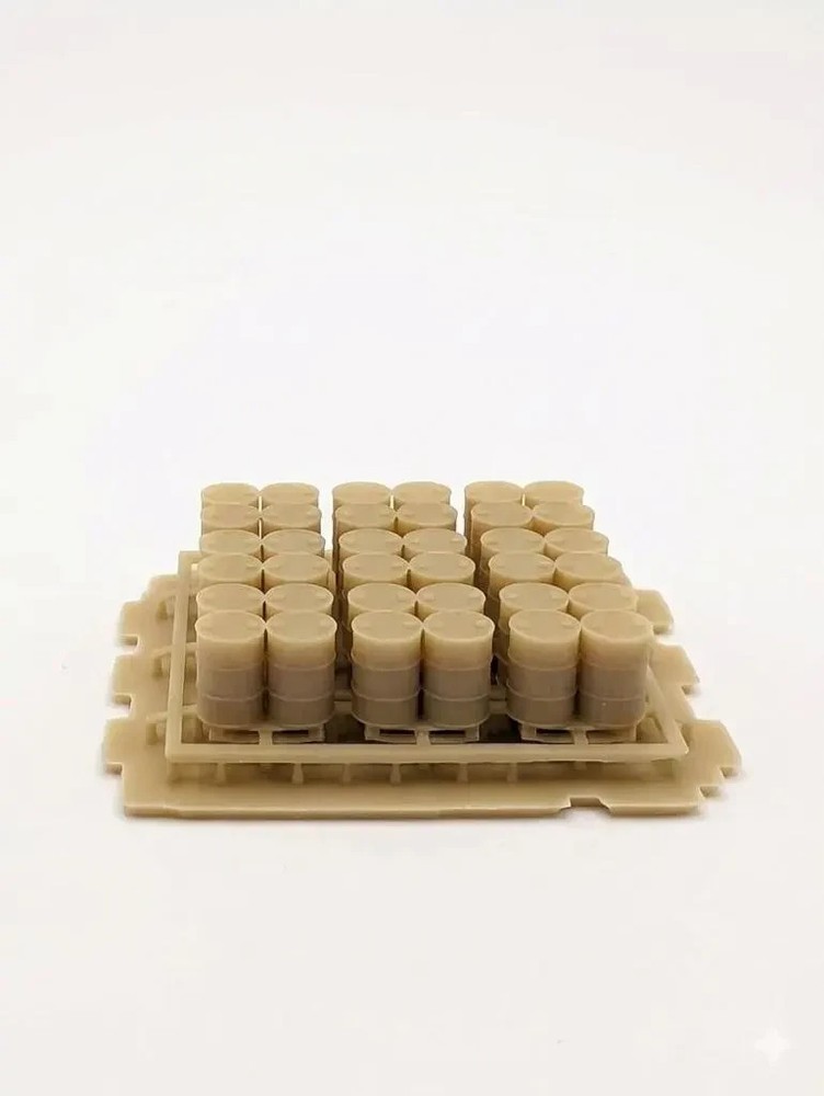 Z Scale Pallets with 55 gallon barrels on them