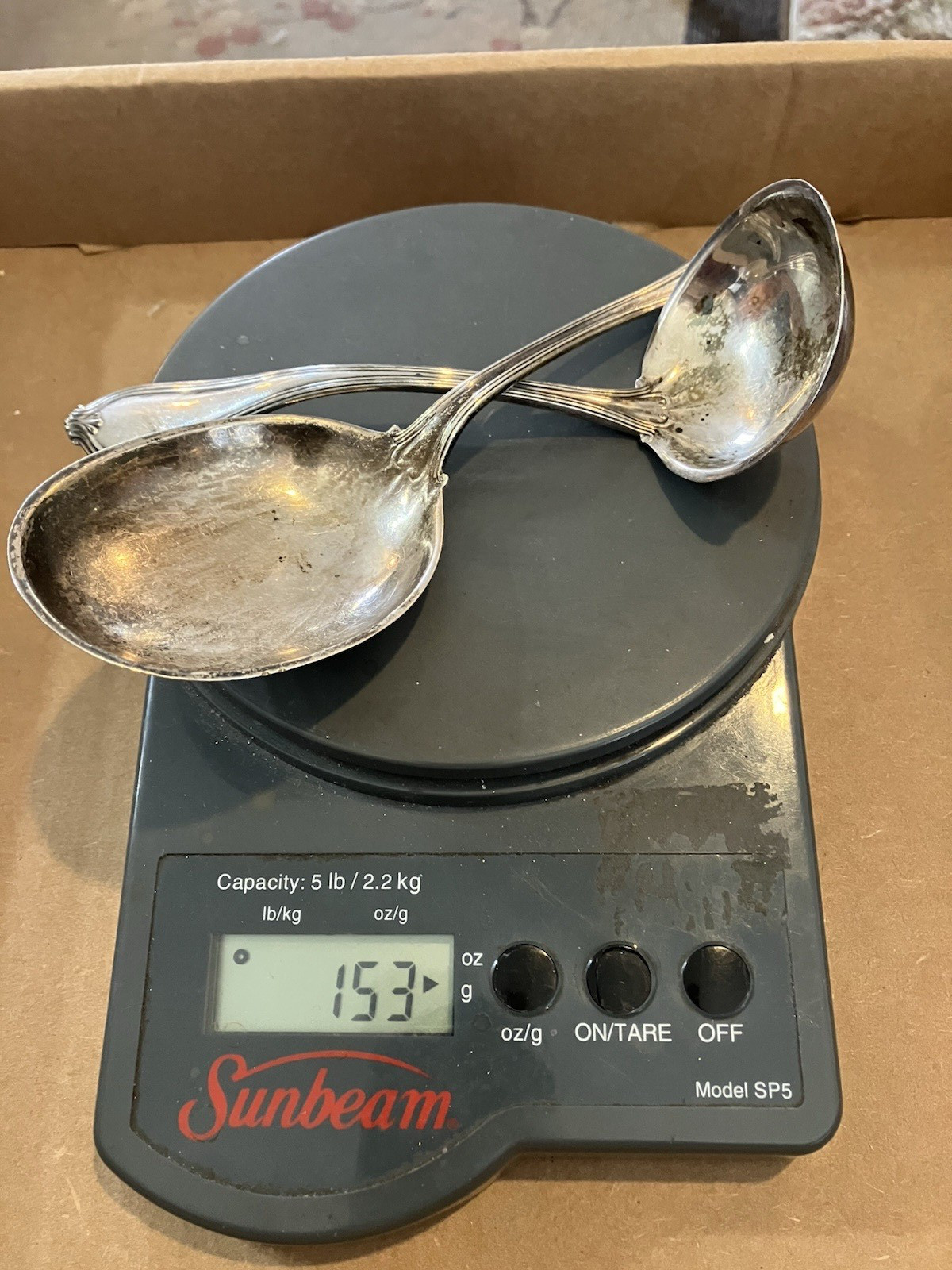 2 Towle Sterling Paul Revere Serving spoons 153  G SCRAP Value $366