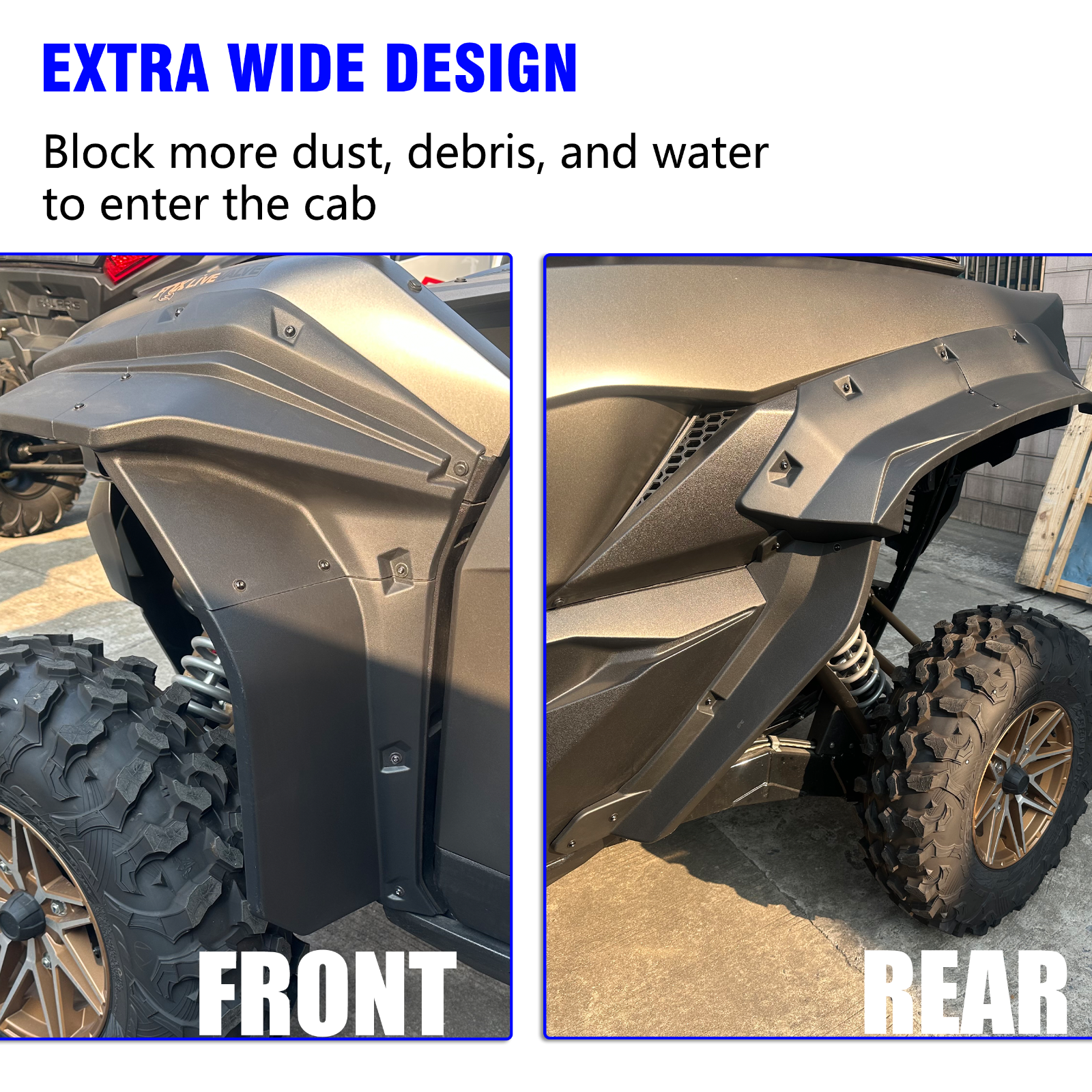 Wide Fender Flares Compatible with Kawasaki KRX 4 1000 2023-2024(fit 4 seater)