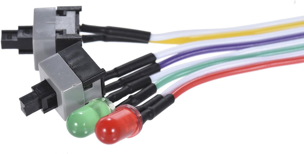 2 Pack Desktop Computer Case Motherboard On/Off/Reset/Hdd Switch Power Cord PC P