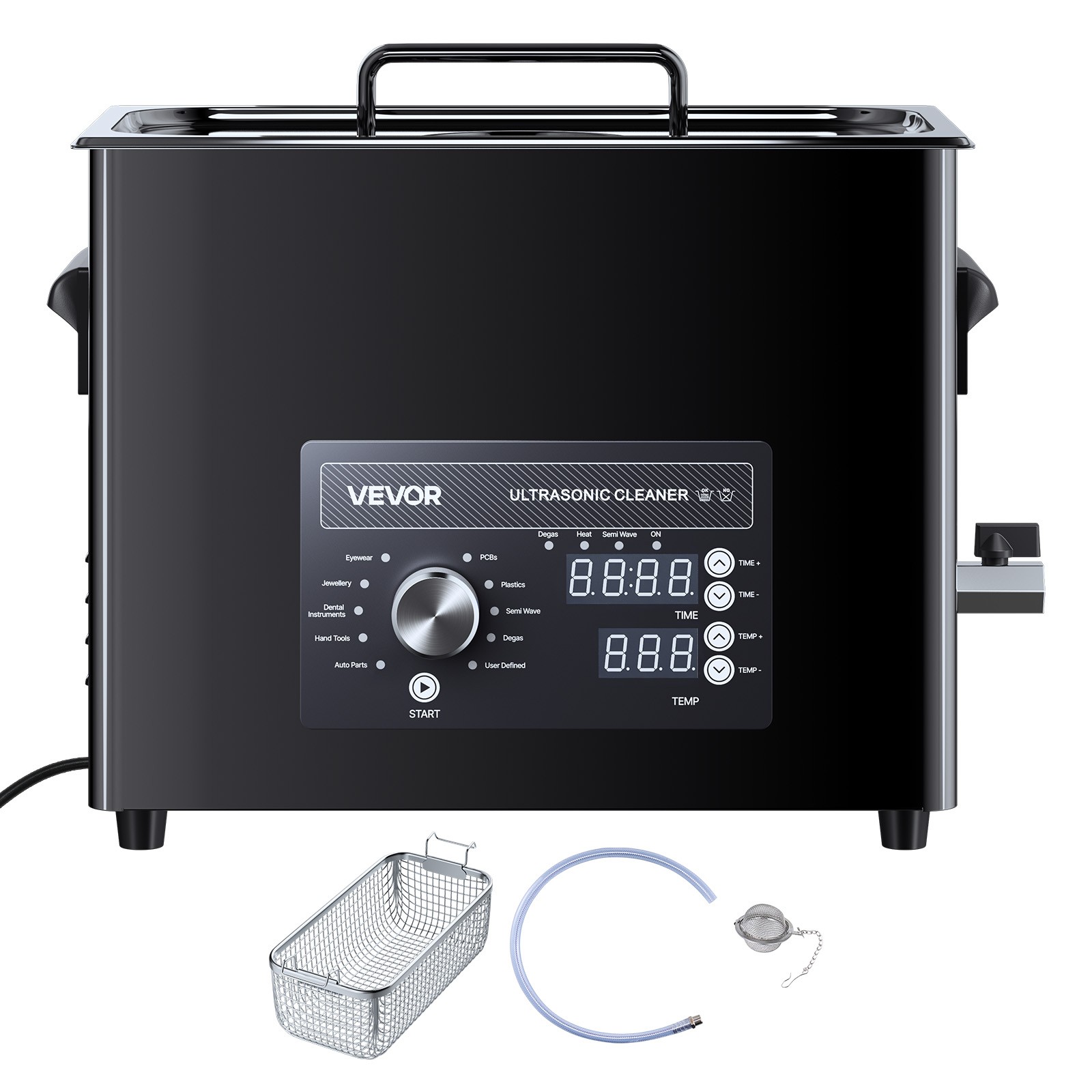 VEVOR 6L Ultrasonic Cleaner Professional Cleaning Machine with Knob Control