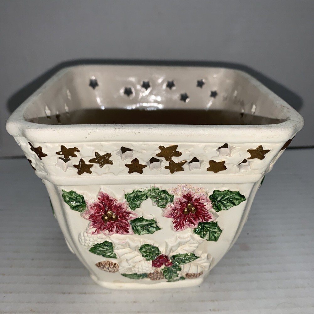 Art Pottery Cornucopia Vase Planter White 5” Vintage