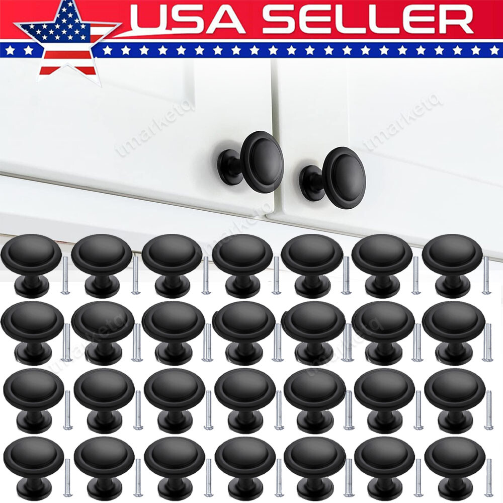 Lot Matte Black Cabinet Pull Knobs Kitchen Drawer Handles Door Cupboard Hardware