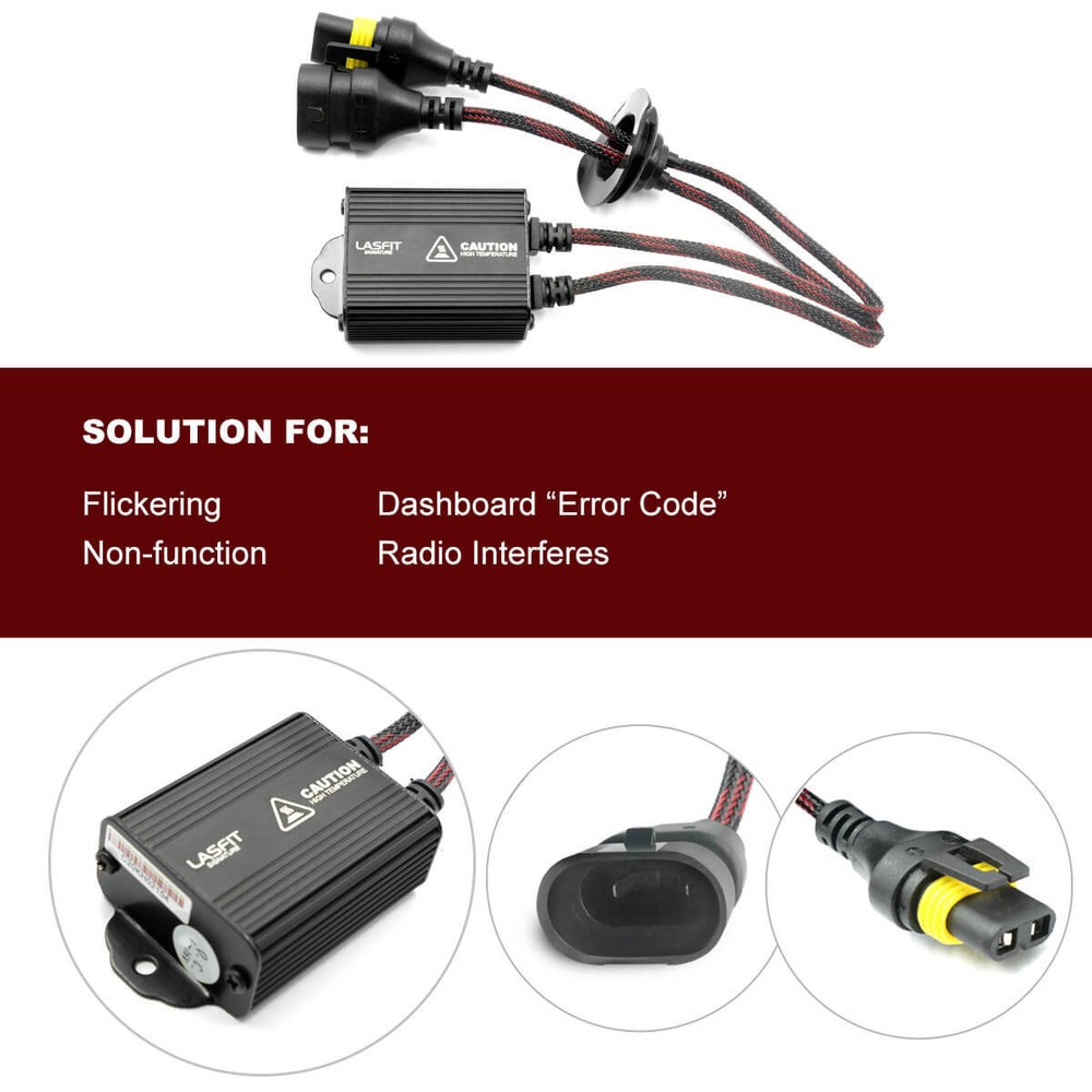 LASFIT 9005 LED Bulbs Canbus Decoder Error Free Warning Canceller Anti Flicker