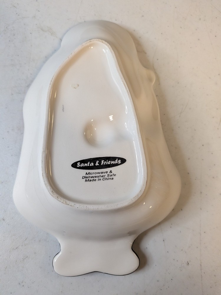 CERAMIC SANTA CANDY/ NUT DISH 8" Free Shipping