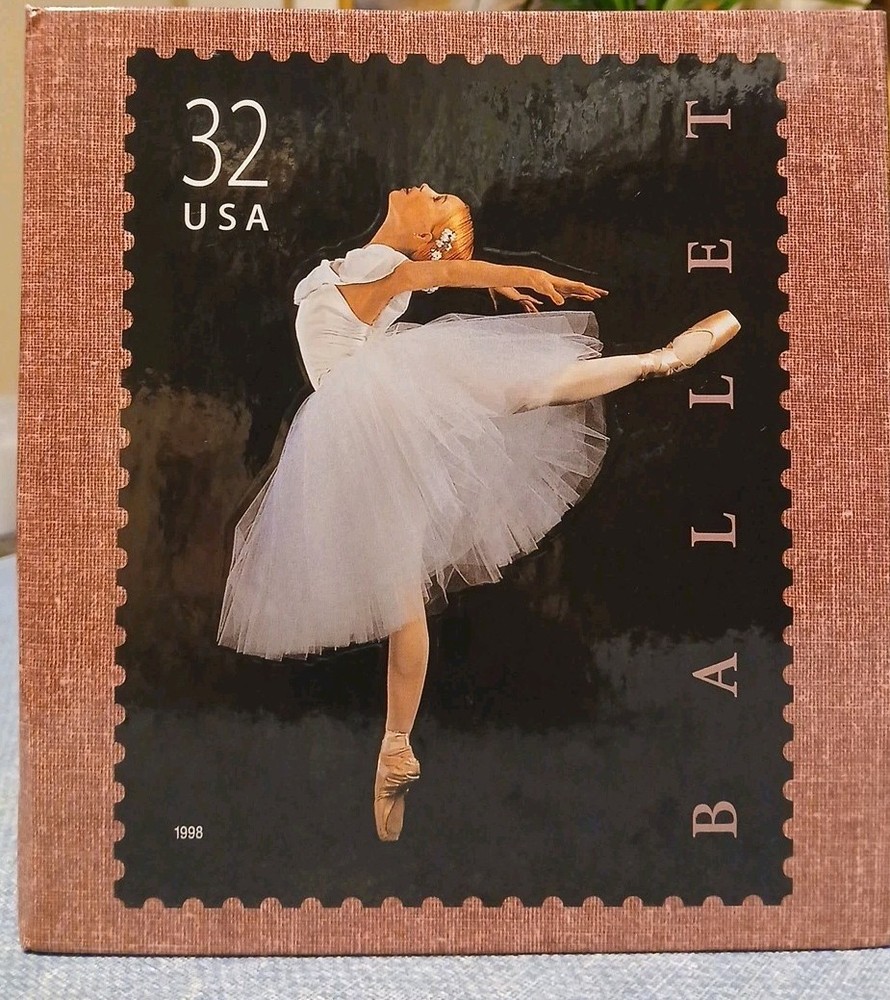 VTG 1998 Ballet Commemorative Stamp Collector's Album  8"x7" Excellent Condition