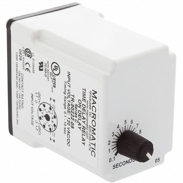 Macromatic Tr-50528-12 Single Function Time Delay Relay, Octal, Interval, 1