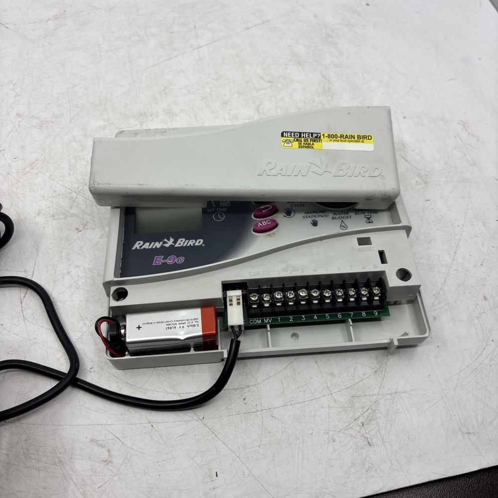 Rainbird E-9C 9 Station Irrigation Sprinkler Controller Water Timer w/ power cor
