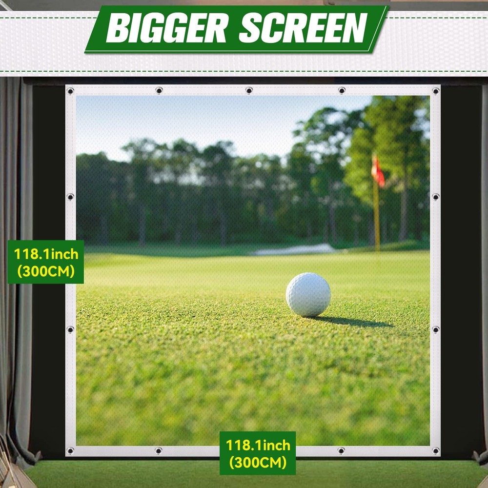 Golf Simulator Impact Screen: 7Mm Thickened Golf Impact Screen for