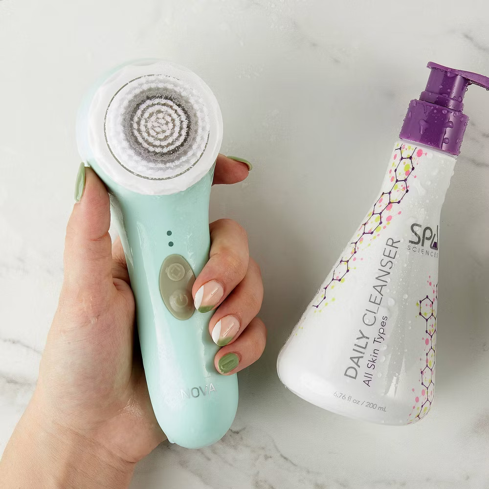 Spa Sciences Nova Antimicrobial Sonic Cleansing Brush & Infusion System - Mint