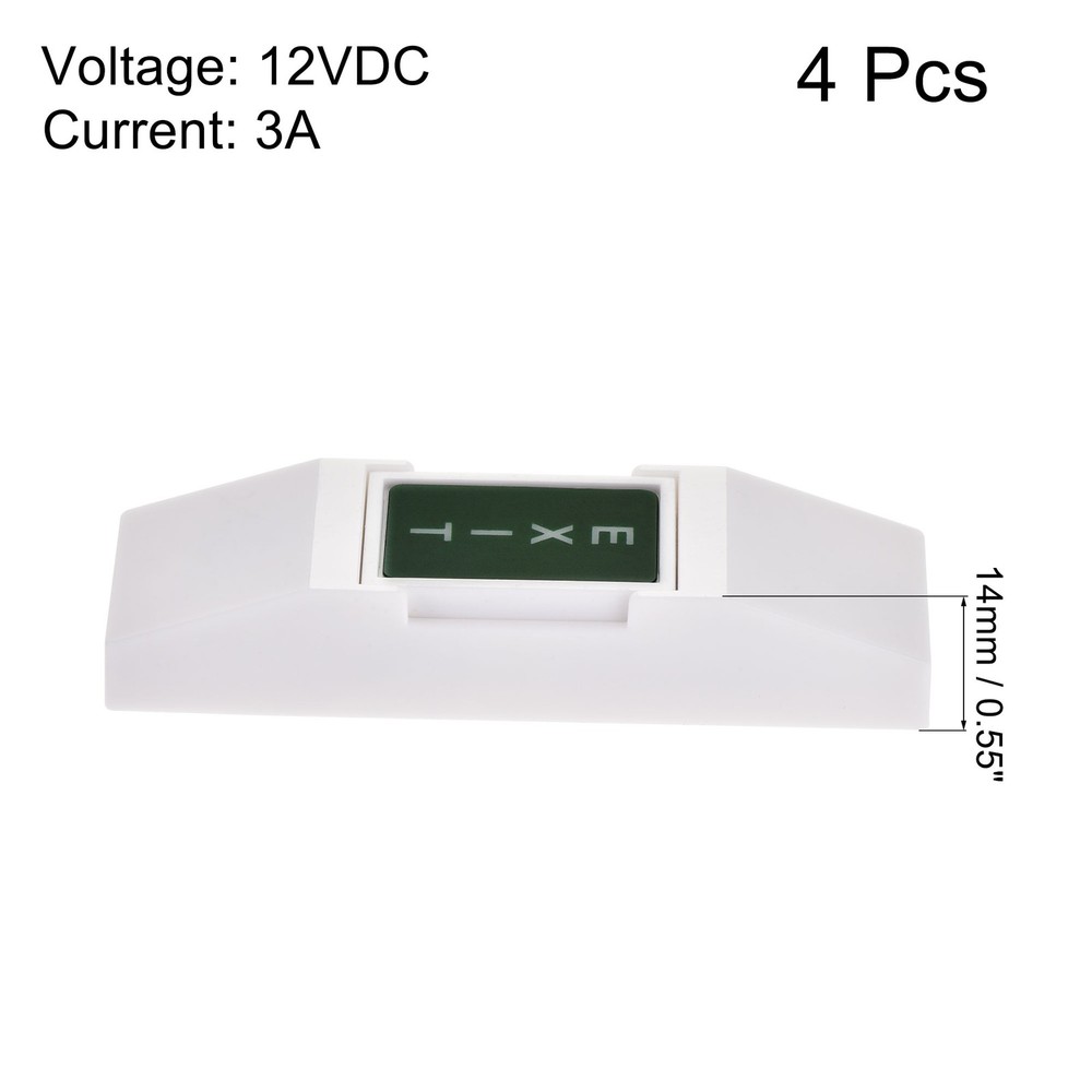 Push to Exit Button Release Switch Door Access Control 12V 3A White,4Pcs