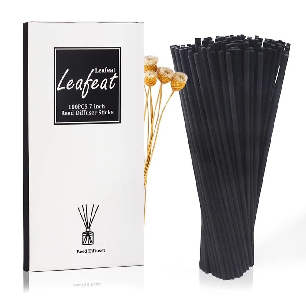 100PCS Reed Diffuser,7 Inch Aromatherapy Diffuser Black Fiber Sticks-Black Re...