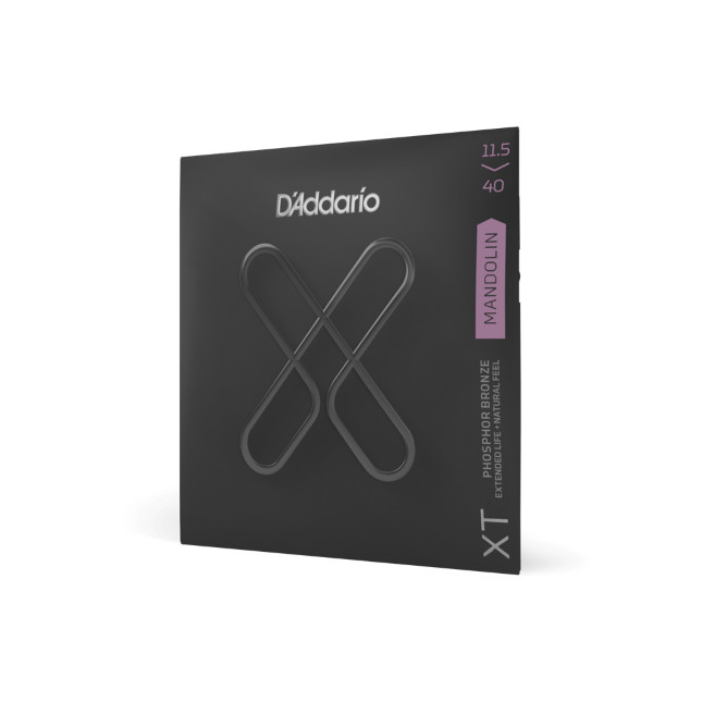 D'Addario XTM11540 XT Phosphor Bronze Mandolin Strings, Custom Medium, 11.5-40