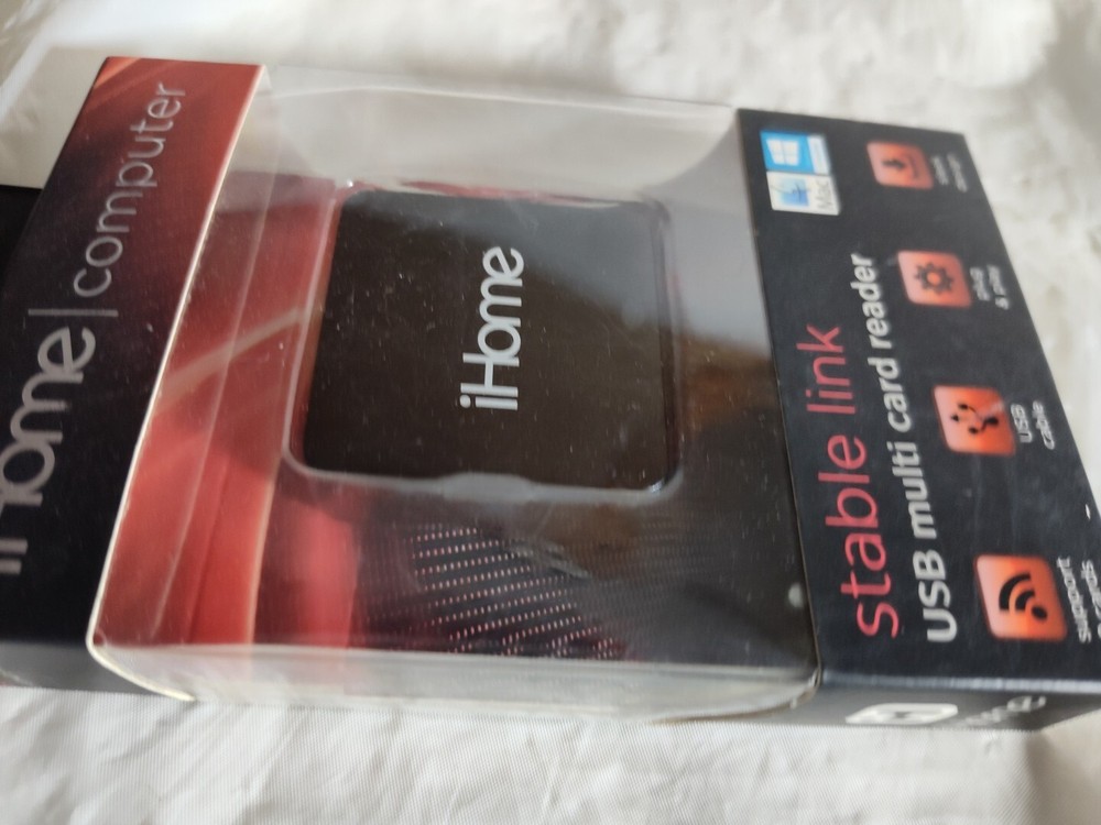 iHome Stable Link USB Multicard Reader IH-U201B Black Sealed