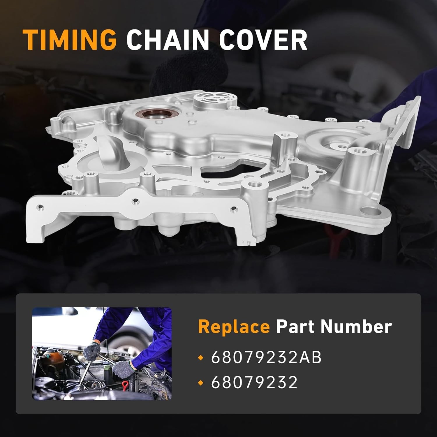 68079232AB Engine Timing Chain Cover for 2012-2018 Jeep Wrangler 3.6 3.6L V6 new