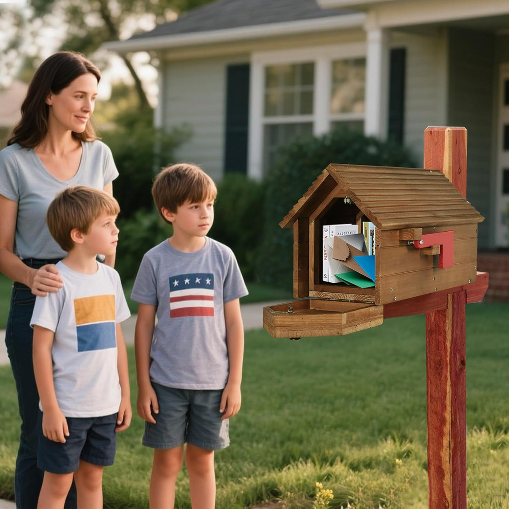 Cedar Mailboxes Outside,Mailboxes for House outside Decorative,Outdoor Custom Ma