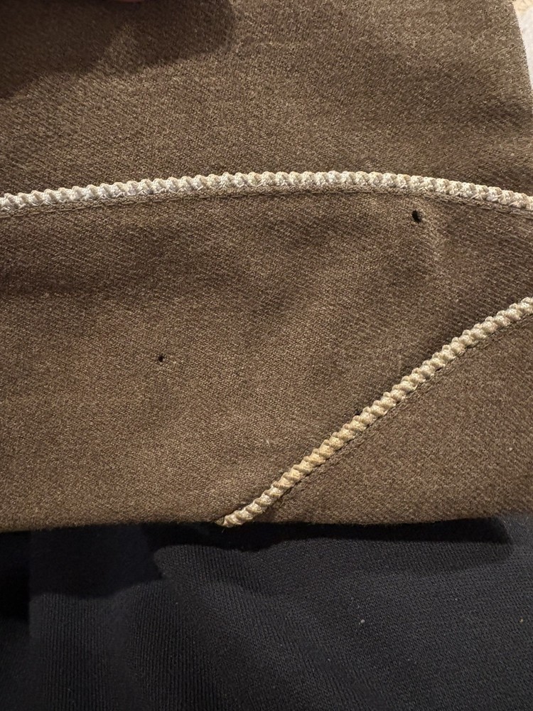 Garrison US Army Hat Cap, original post WWII infantry oversees, olive green wool