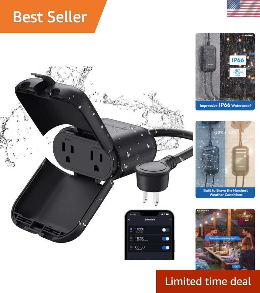 Waterproof Smart Outdoor Plug with 2 Socket Control for Maximum Convenience
