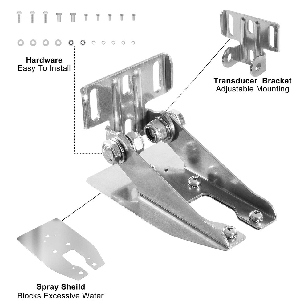 0101200611 Heavy Duty Transducer Mount Bracket Transom Mount Bracket With Spray