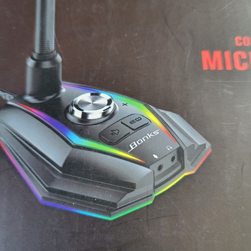 Bonks M2 USB RGB Noise Reduction Computer Desktop Microphone Adjustable