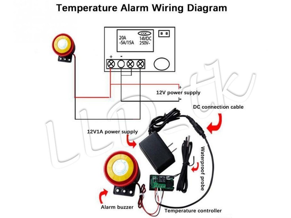 12V Digital LED Microcomputer Thermostat Controller Switch Temperature Sensor DC