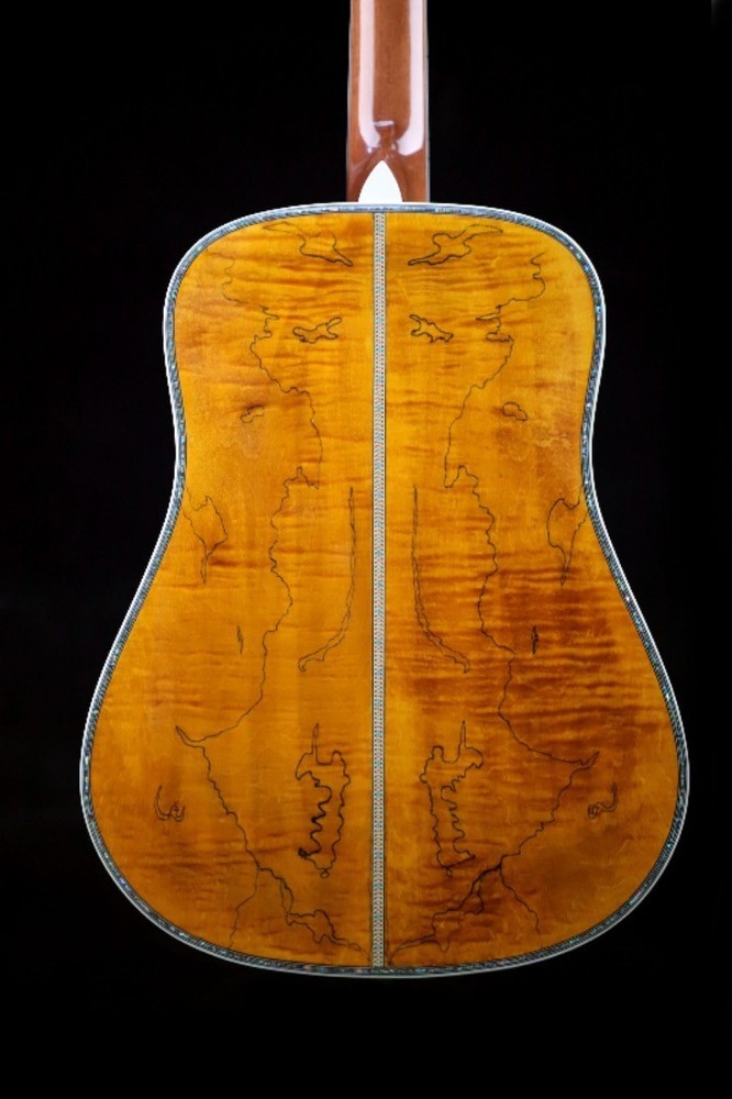 Custom 41 Inch D Type Yellow Solid Maple Body Acoustic Guitar Abalone Inlays