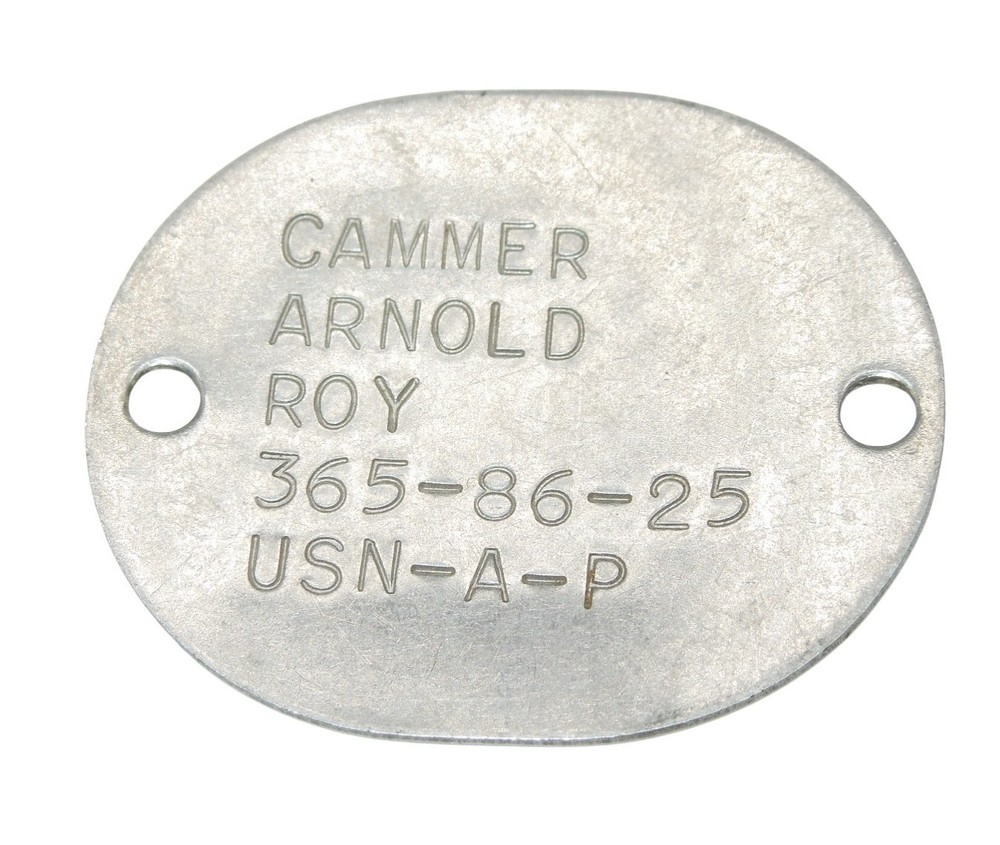 Original Post WWII US Navy Dog Tag USS New Destroyer DD-818 CA12