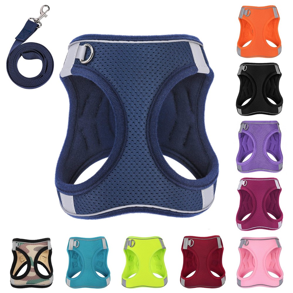 Dog Harness with Leash Set, No-Pull Step-in Reflective Pet Harness with 1 Lea...