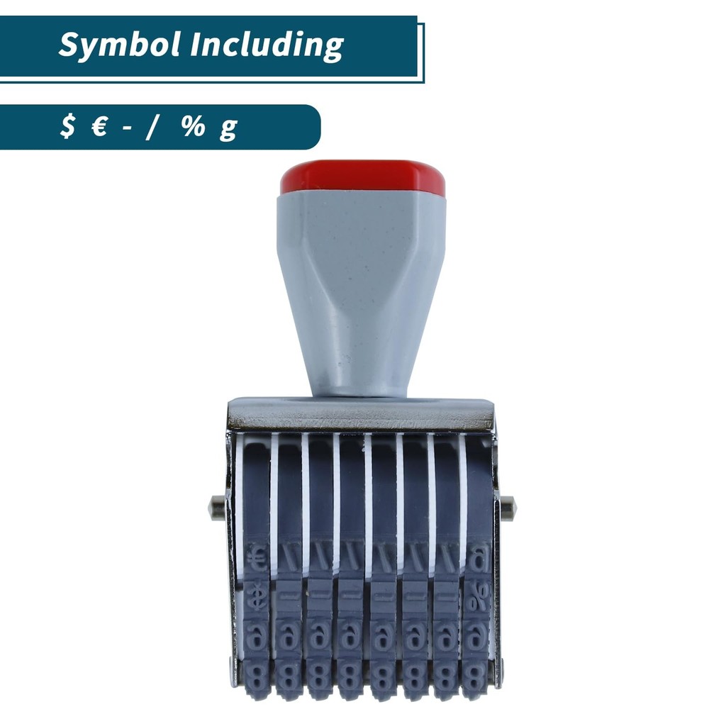 8 Digit Number Roller Stamps - Small Price Date Stamp Personalized Number Sym...