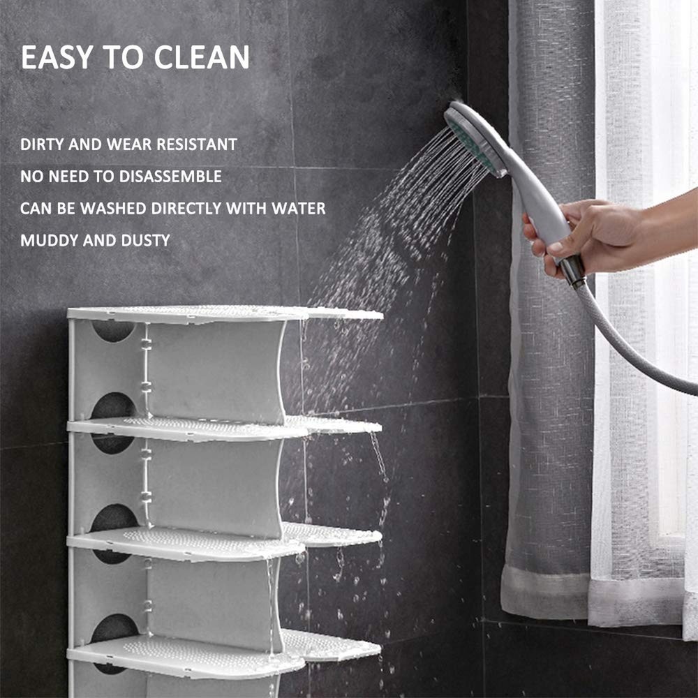 6-Tier Shoe Slots Organizer, Adjustable Vertical Narrow Stackable Shoes Rack ...
