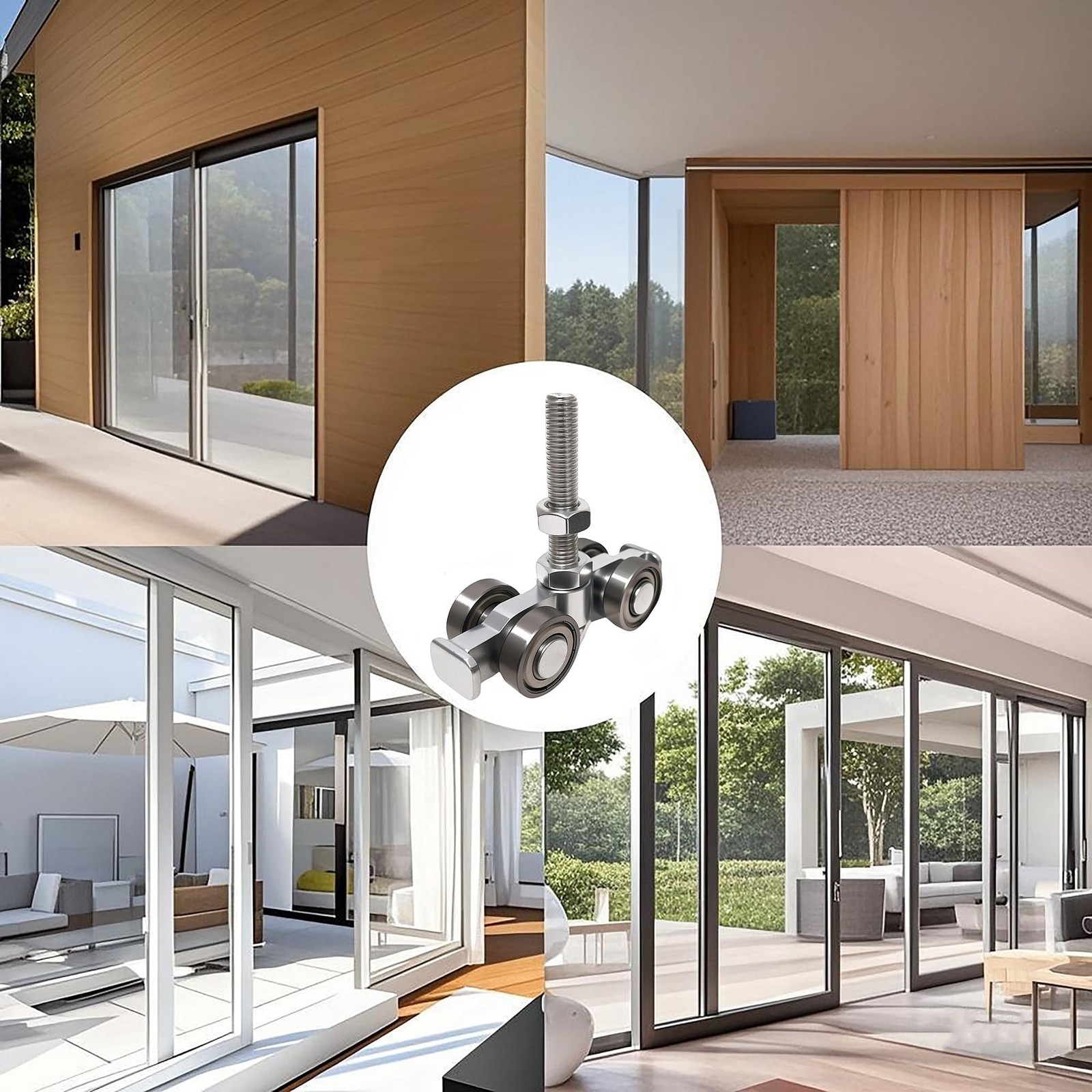 2 Pack 4-Wheel Silent Trolley Assembly Rollers for 1-5/8 Inch Unistrut Channel