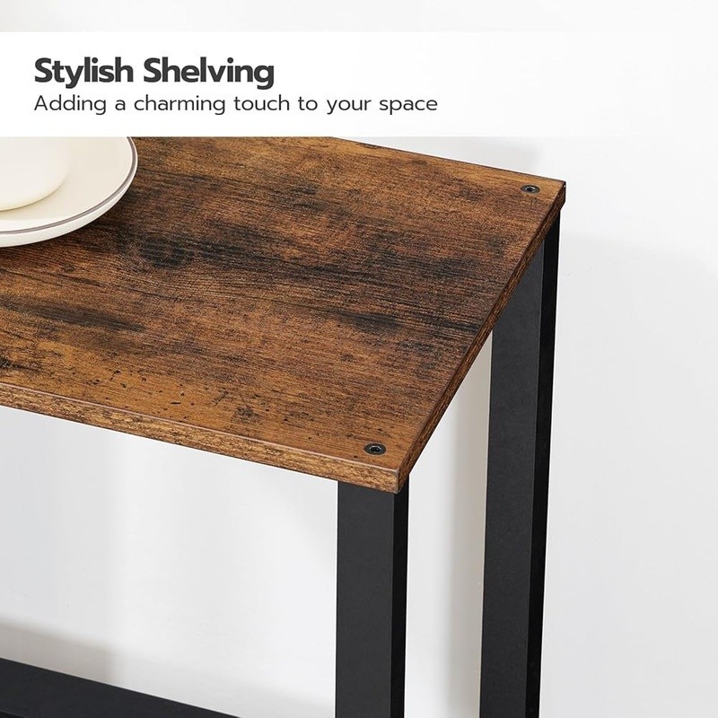 Multi-Functional Space Saving End Table W/ 2-Tier Storage Shelf Home Use