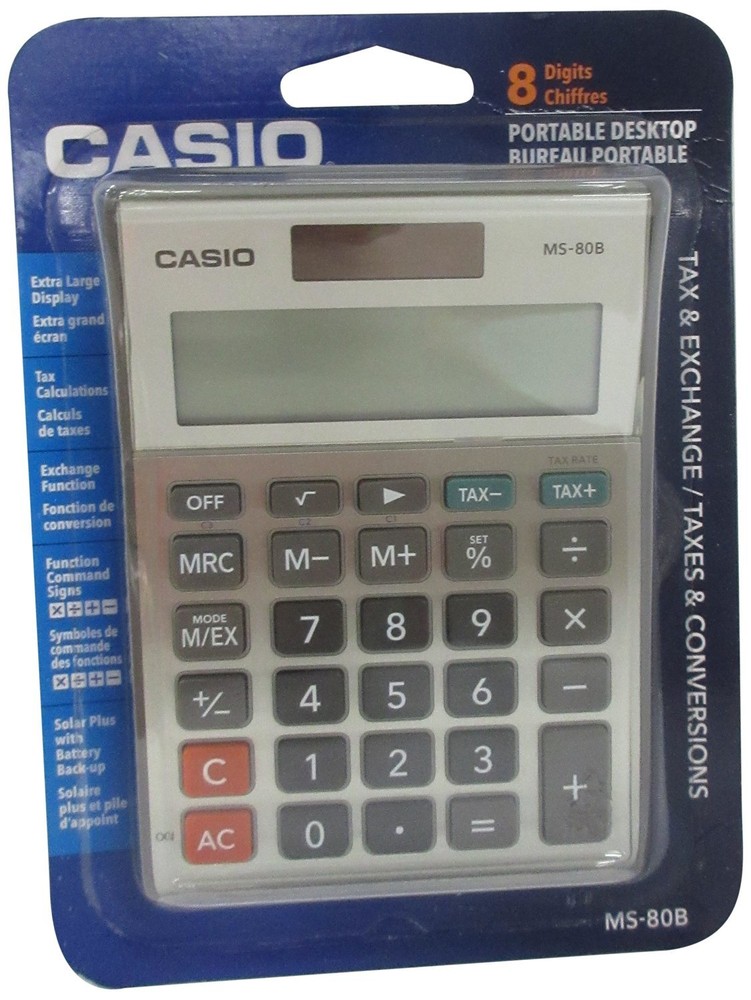 Casio MS-80B Standard Function Desktop Calculator with Large 8 Digit Display