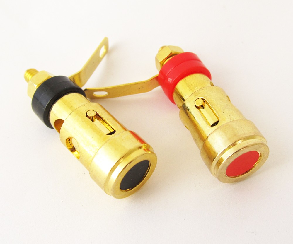 Speaker AMP Terminal Binding Post Spring Loaded Type Gold & Nickel Version Lot