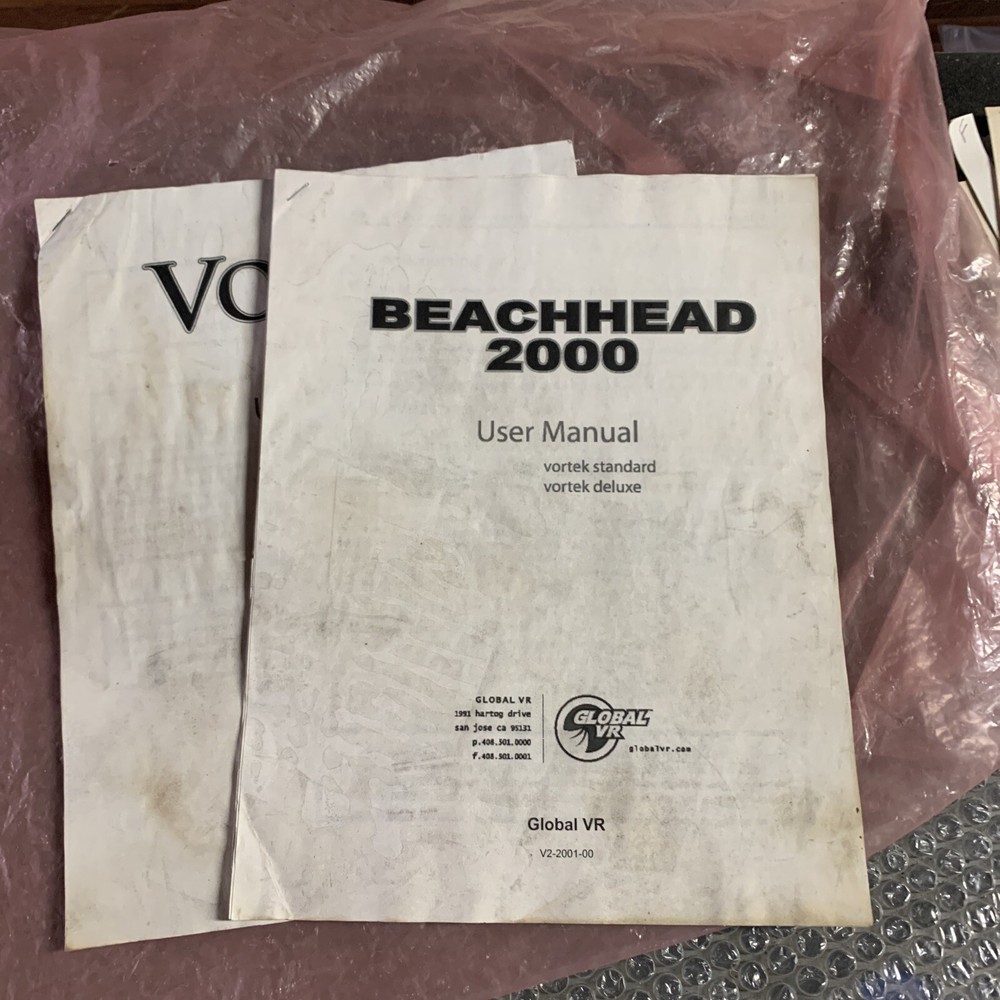Beach head 2000 Vortex VR global,,arcade Video  Game Manual