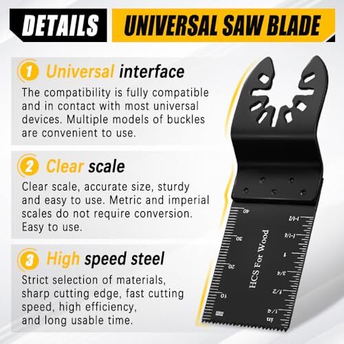 6PCS Oscillating Tool Blades, Universal Wood Oscillating Multitool, Professional