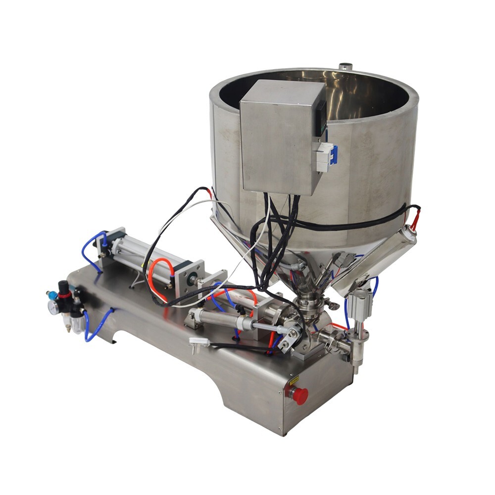 30-300ml Paste and Liquid Heating Piston Filling Machine 110V Single Nozzle SS