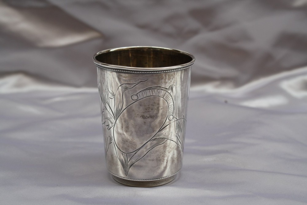 MAGNIFICENT 1900 RUSSIAN SILVER 84 PROOF CUP SIGNED