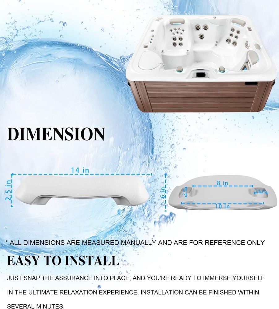 4-Pack 77228 1411501 Spa Neck Pillow Replacement for 2014-Current Hot Spring
