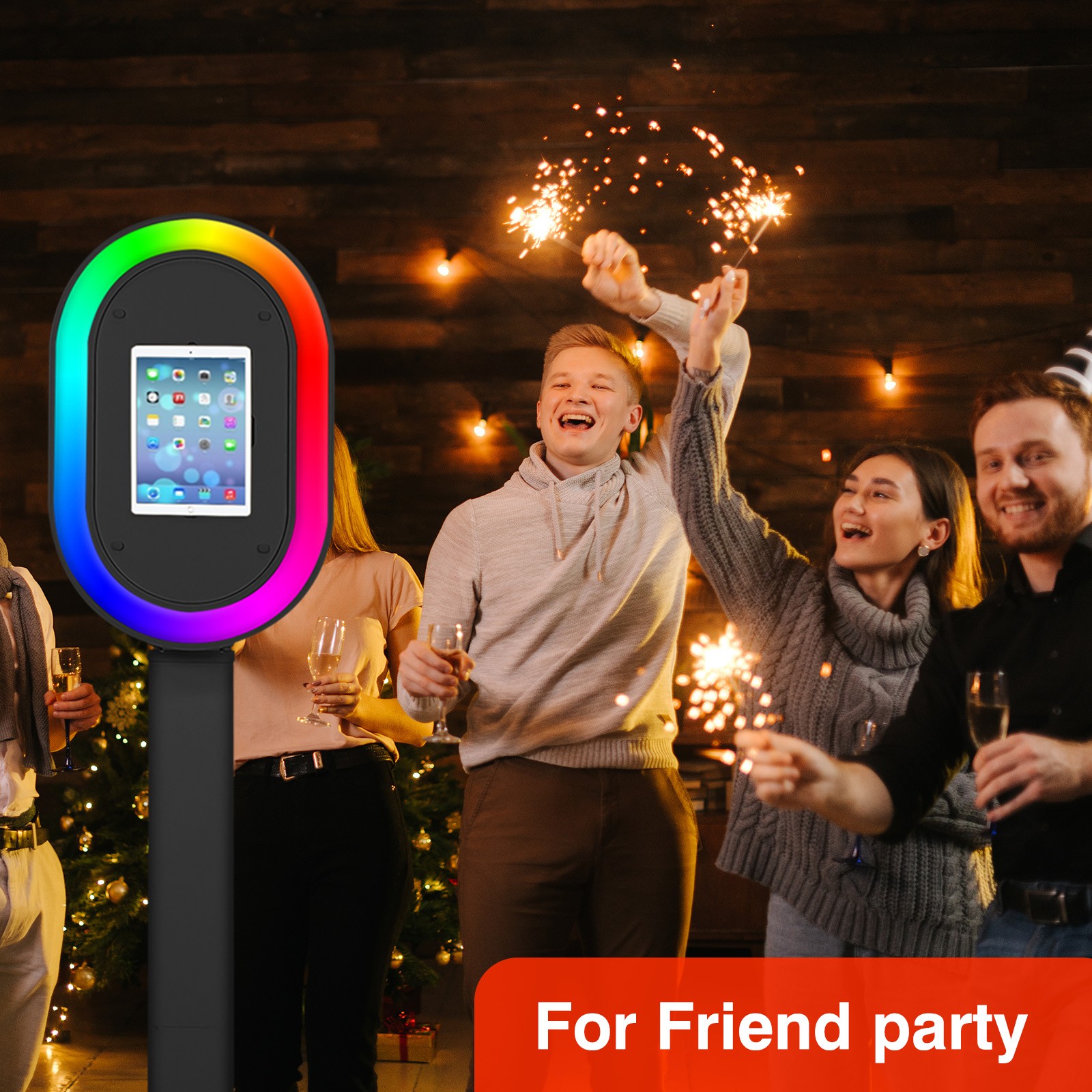 6 in 1 iPad Photo Booth Shell Stand Selfie Station iPad Photobooth Machine +Case