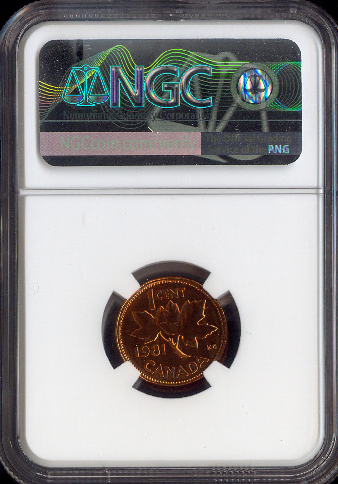 1981 Canada Small Cent NGC MS67 RD MAC - Quality.