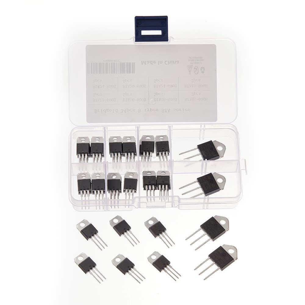 34pcs 8 Types BTA-Series Medium Current Triac thyristorGate TriggerIncludingB...