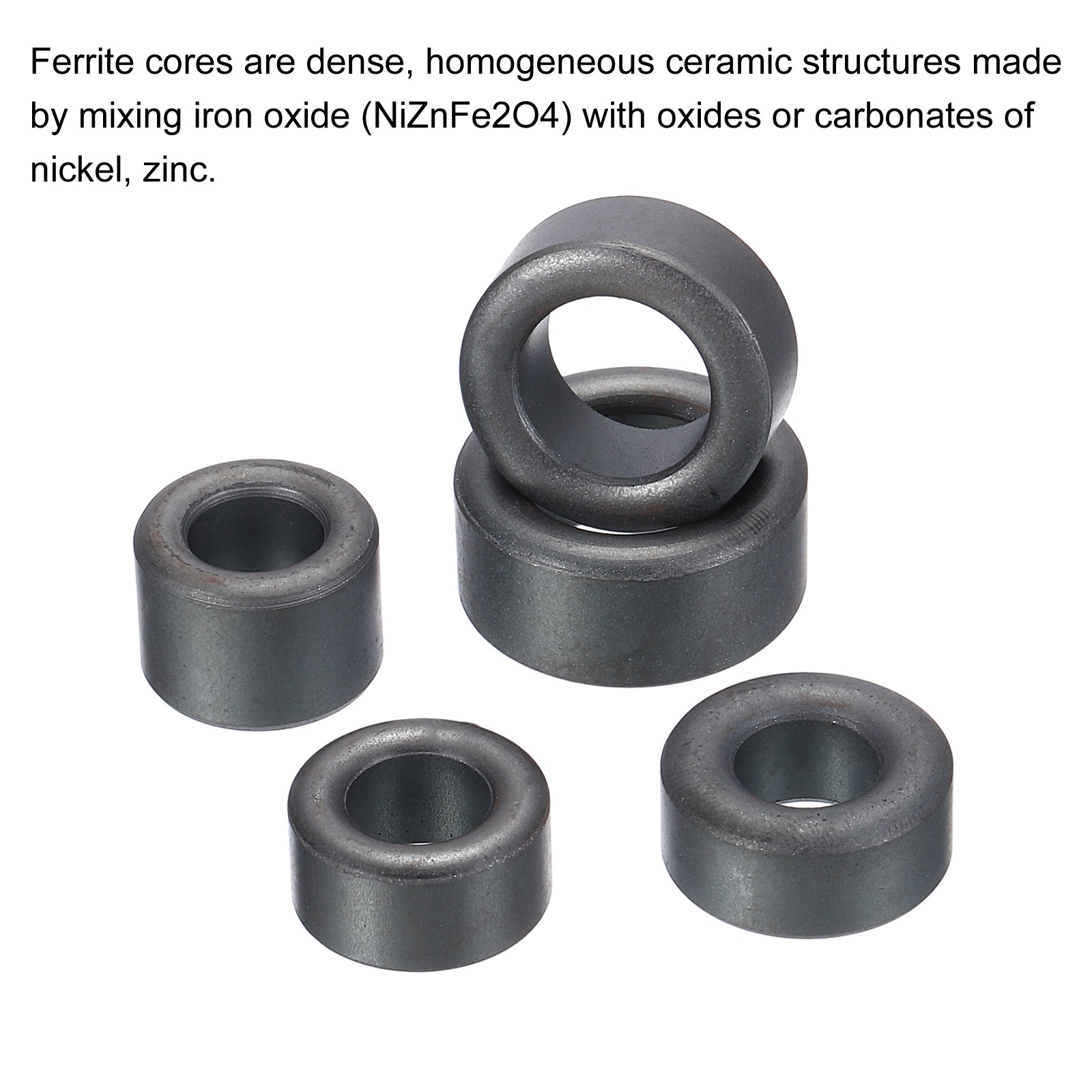 20 Pack Ferrite Toroid Cores Sets Transformer Inductor Coil Ring Black