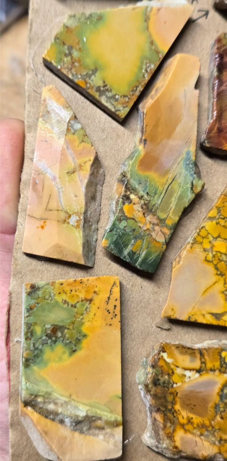 Assorted RARE Magnesite, Cabochon Slabs Preform Slices, 15 Pcs, Flat 128