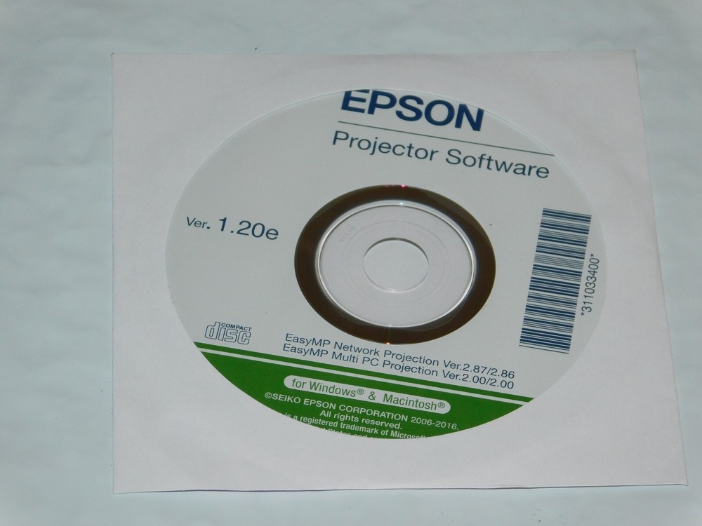 EPSON Projector Software CD ROM for Windows and Mac Version 1.20e Free Shipping