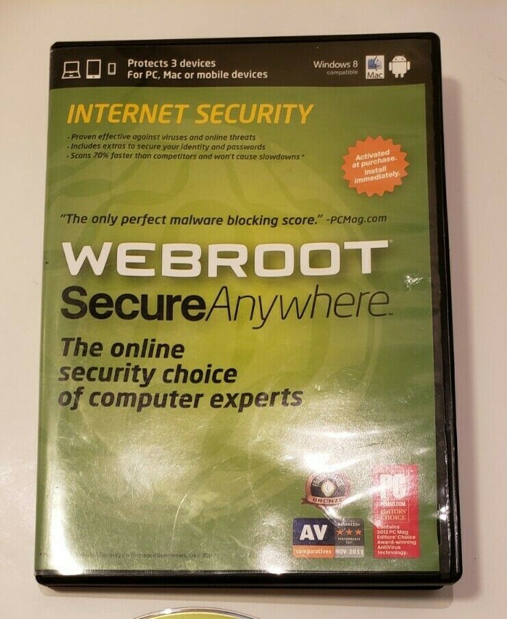 Webroot for PC, Mac or Mobile Device -Secure Anywhere Internet Security Software